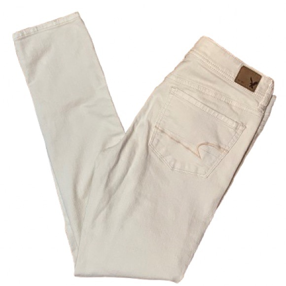 American Eagle Outfitters Denim - American Eagle Outfitters Skinny Cream Patchwork Jeans Size 6